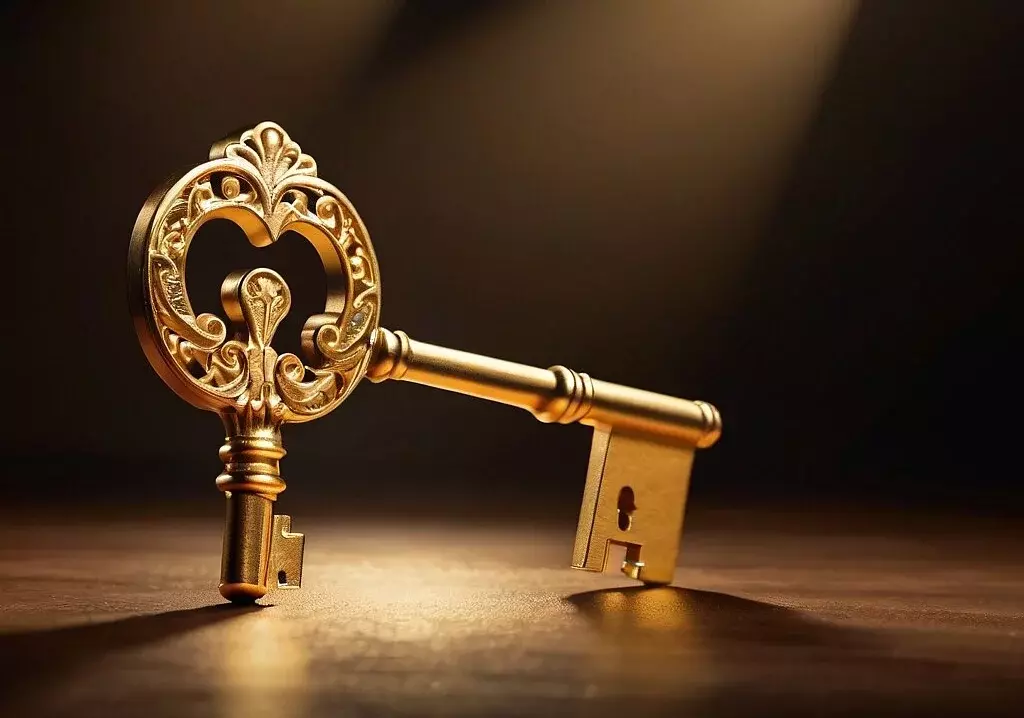 Golden key in the spotlight